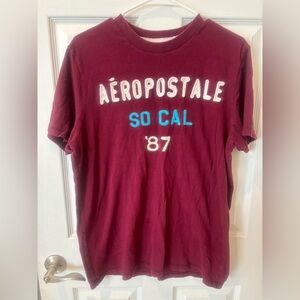 Mens Aeropostale Maroon Graphic T-Shirt- Large‎